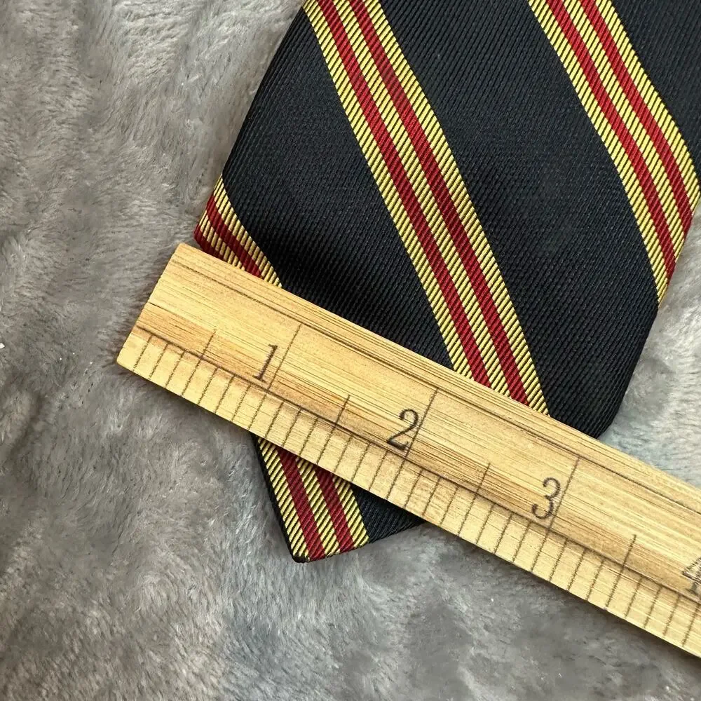 Vintage Diagonal Stripe Anderson Little Tie Black Gold Red Preppy Collegiate